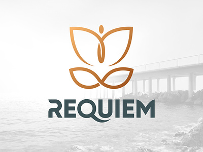 Requiem - Logo design angel brand brand identity branding design bridge design flower funeral gold golden graphic design graphicdesign infinite logo requiem resurrection sea social network tulip web