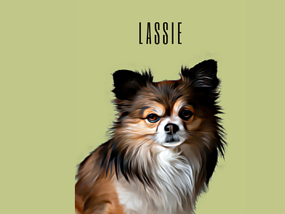 Custom Created Cartoon Effect Pet Portrait: Lassie