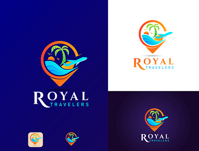 Travel Agency Logo Design ll Royal Travelers 3d branding brandlogo design graphic design illustration logo minimalistlogo modernlogo travelagenylogo travellogo