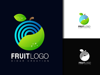 FRUIT Logo Design ll Colorful Gradient logo #logodesign branding colorful logo fruitlogo gradientlogo graphic design letter logo logo logo design minimalist logo