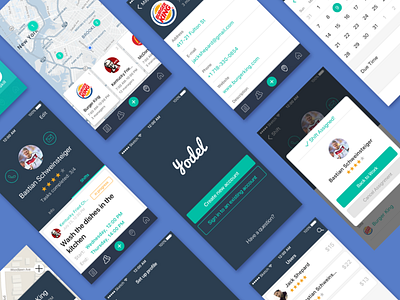 Yodel App app design apple business calendar freelancer interface map planning profile restaurant