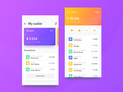 Wallet UI amazing android animation apple design great interaction ios motion sketch ui ux