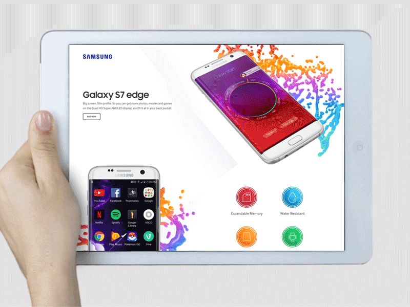 Samsung 2016 Landing Page animation icon design mockup ui ux visual design web design wireframing