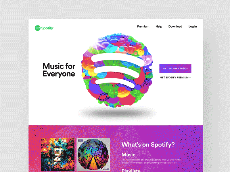 Spotify Homepage Redesign designer graphic design redesign san francisco sf spotify ui ux visual design web design