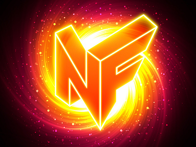 Neon Feather Logo 3d branding cosmic design glow icon jonathan hasson light logo space web