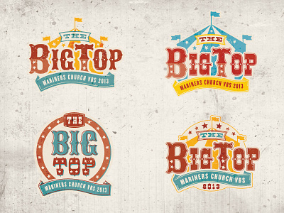 Logo ideas big top branding carnival circus emblem identity illustration kids logo retro vbs vintage
