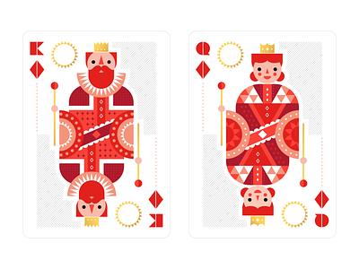 Playing cards deck design geometric illustration illustrator king monarch monarchy people playing cards playingcard playingcards queen royal shapes vector vector illustrator
