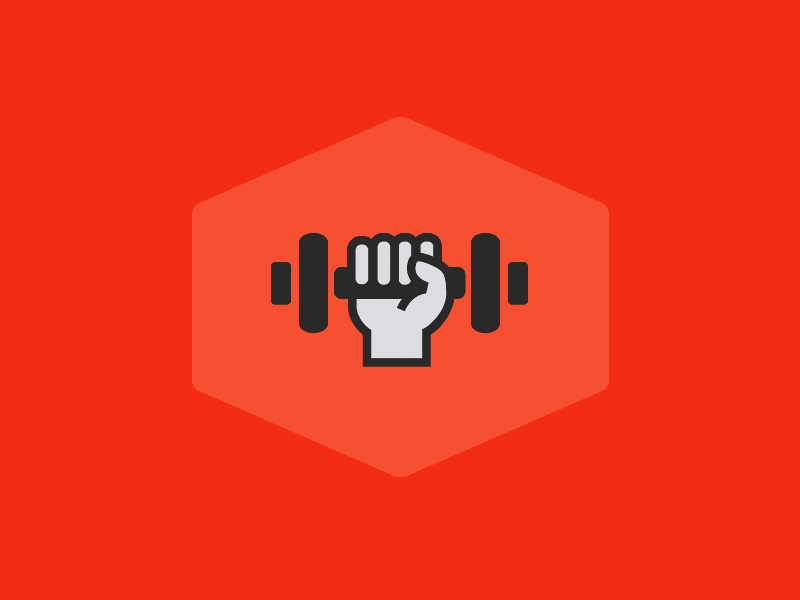 Weight lifting animation dumbbell fist gif gym hexagon icon illustration muscle weight