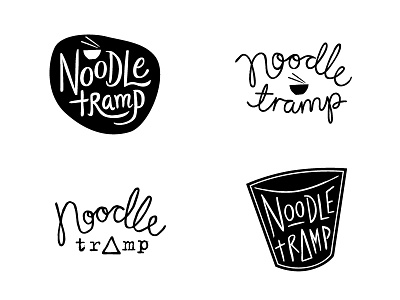 Noodle Tramp logo concepts bowl chopsticks food logo noodles restaurant tramp