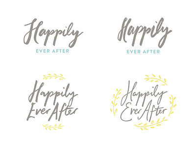 Brush Lettering Logos branch brush hand lettering happily ever after ink leaf logo marriage olive