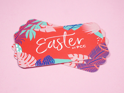 Easter Invitation Card card christianity church easter good friday monstera tropical
