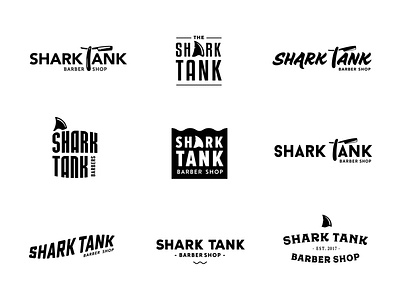 Shark Tank logo barber barbershop brand branding design identity design logo logo design razer razor shark shark tank shop