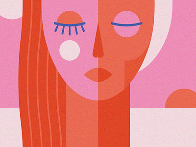 Fading youth age eyes face geometric girl illustration illustrator old pink shapes sun vector woman young