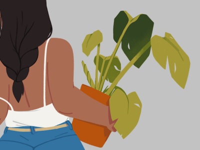 Plant greens illustration woman