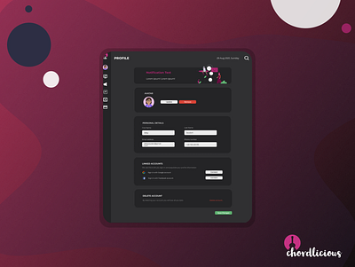 Chordlicious - Dashboard - Web Design app design mockups ui ux web web design