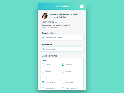 Oncostats Challenge health mobile oncostats scroll ui ux