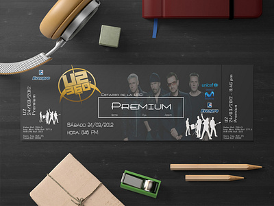 U2 concert ticket proposal concert design graphic design graphic designer photoshop ticket