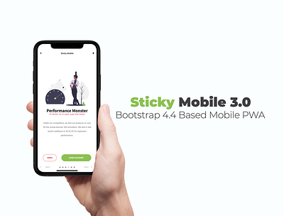 Sticky Mobile 3.0 | Mobile Kit & PWA bootstrap 4 button design colour palette colourful design footer menu homepage design kit landing page design mobile design mobile kit mobile ui sidebar design site template ui ui design user interface design ux walthrough webdesign