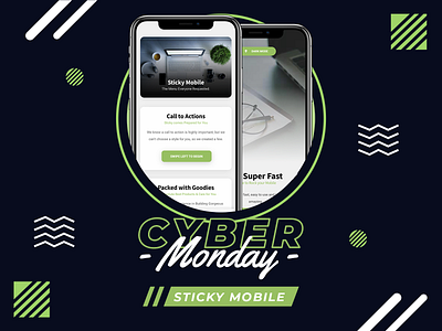 Cyber Monday - 50% Discount on Sticky Mobile! app app design app template commerce css cybermonday discount education events finance html learning mobile ui pwa scss sticky ui ux webapp webdesign