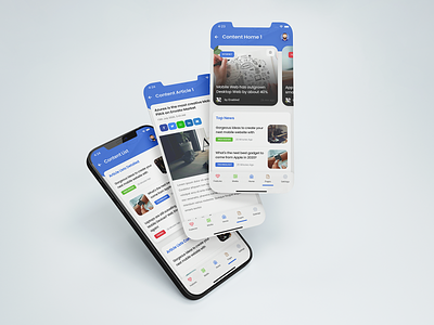 Azures Mobile | Mobile Kit & PWA - Contant Pack article article page article page design blog design blog post blog template bootstrap card layout content app content pack footer menu mobile news app news feed news template socials top news ui ui design ux