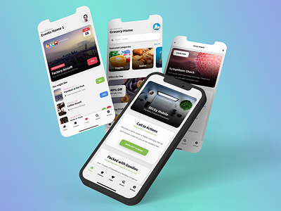 Sticky Mobile - Multipurpose Mobile Kit & PWA commerce app design envato item events app finance app finance kit grocery app health app ios medical app kit mobile mobile template multipurpose kit restaurant app site template ui kit user interface design ux wallet app