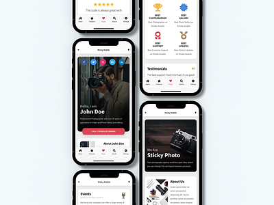 Sticky Mobile - Photography Portfolio Mobile Template & PWA