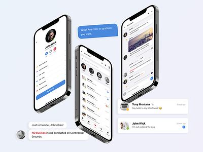 Sticky Mobile for Chat App , Web App or Mobile Websites android app app ui avatar users chat chat actions chat app chat bubbles chat groups chat header ios iphone message message app mobile mobile design profile page site template ui ui ux