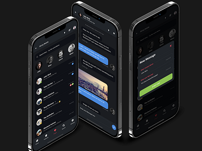 Sticky Mobile for Chat Apps, Mobile Websites or PWAs | Bootstrap android app design app template bootstrap 5 chat app dark interface dark mode dark mode color palette dark ui footer menu html ios iphone list design mobile mobile app mobile site template site template ui ux