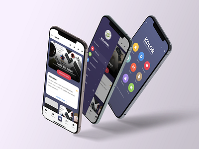 Kolor Mobile | Multipurpose Mobile Kit & PWA android app app design app template colorful colours creative mobile design dailyui design ios iphone landing page mobile mobile site template sidebar sidebar design sidenav ui ui ux uiux