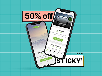 50% Discount on Our Best Selling Mobile Kit & PWA - Sticky! 50 discount android app app design app template bootstrap daily ui design discount ios iphone mobile mobile kit modern app design progressive web app pwa ui ui ux ux web app design