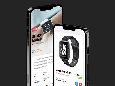 Sticky Mobile for E-Commerce Apps and Mobile Websites android app app template commerce commerce app css design ecommerce html ios iphone mobile mobile page design mobile site template product page product page design shopping shopping app sidebar ui