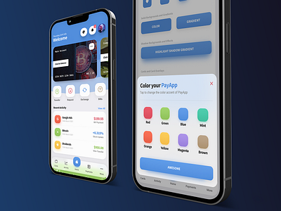 PayApp - Mobile Kit & PWA Template for Finance, Banking, Crypto app app ui banking banking app crypto app design finance finance app finance app template glass effect glass ui mobile mobile banking mobile banking app pwa pwa template sidebar transaction page design ui ux