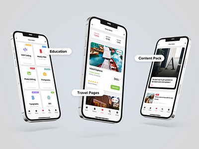 Sticky Mobile 5.0 - Multipurpose Mobile Kit & PWA android app blog design card based layout content design content pages crypto app template design education app footer menu design ios iphone learning app mobile news app template sidebar thumbnail design travel app travel app template ui