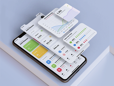 Admin Template for Apps & PWAs | Sticky - Mobile Kit & PWA admin admin app admin template android app app template chart app design chart design charts charts app daily ui design graph design graphic design graphs ios iphone mobile sidebar ui