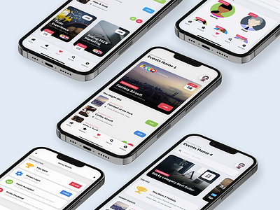 Event App Template | Sticky - Mobile Kit & PWA android app card based layout card list creative design design event event design event management app events events app icons ios iphone mobile mobile app mobile website sidebar ui user interface design