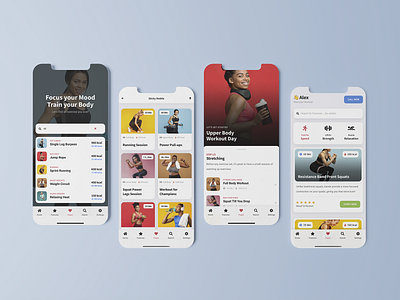 Sticky - Mobile Kit & PWA - App Template for Fitness & Gym android app coach daily ui design fitness fitness app footer menu gym gym app ios iphone mobile online coaching personal coach sidebar sport app ui user interface user interface design