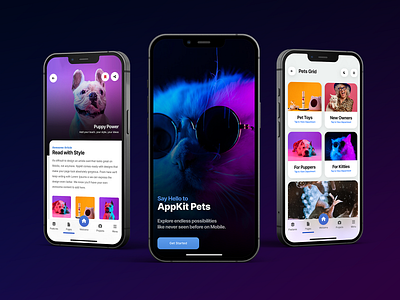 AppKit Mobile | Mobile Kit & PWA Template - Pet App Version! android app cat cat app design dog dog care html ios iphone mobile pet app pet care pets pets app sidebar ui vet vet app veterinarian