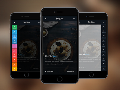The Wave android app cordova ios iphone mobile mobile app mobile template phonegap responsive sidebar swipe