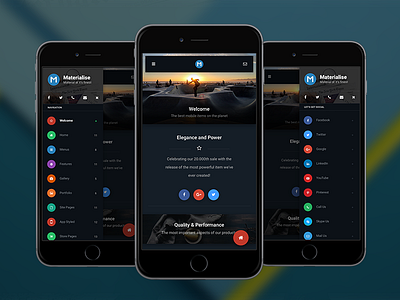 Materialize android app cordova ios iphone mobile mobile app mobile template phonegap responsive sidebar swipe