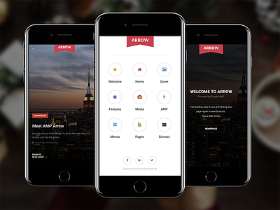 AMP Arrow | Google AMP Mobile Template amp amp project android animated google google amp ios mobile news template website