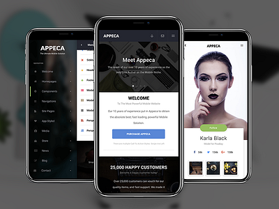 Appeca Mobile | Ultimate Premium Mobile Template appeca css3 fast html5 js mobile premium template website