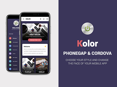 Kolor | PhoneGap & Cordova Mobile App app template cordova creative design kolor mobile phonegap powerful features