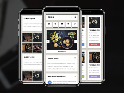 Boldr (2.0) Mobile | Mobile Template android boldr css3 design dropdown html 5 ios iphone javascript menu mobile touch ui update