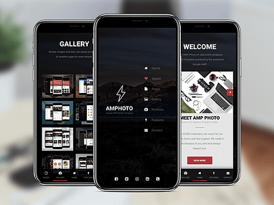 AMP Photo | Mobile Google AMP Template accelerated mobile pages amp amp maps ampproject android css css3 design fast html html5 ios mobile mobiletemplate online portfolio photo portfolio template ui ux