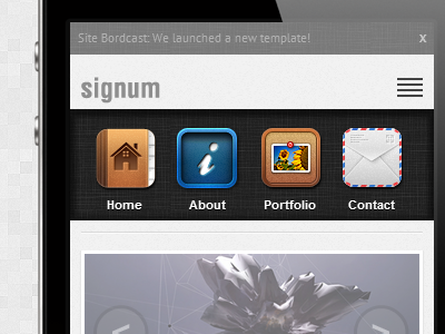 Signum android galaxy iphone template mobile site stock template webapp