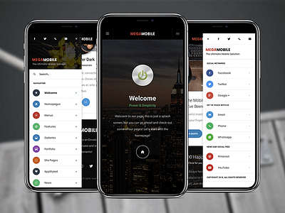 MegaMobile | PhoneGap & Cordova App Template