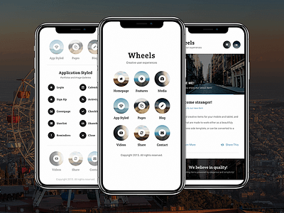 Wheels Mobile | Mobile Template andorid design homepage ios iphone landing landing page landing page design mobile mobile template mobile website mobile website design submenus design ui user interface ux webdesign webdesigner website wheels