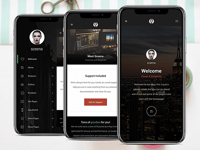 Sceena 3D | HTML Mobile Template 3d 3d animation 3d menu creative ui css3 design homepage design html ios landing page mobile mobile template mobile website mobile website template navigation side nav sidebar sidebar menu ui ux