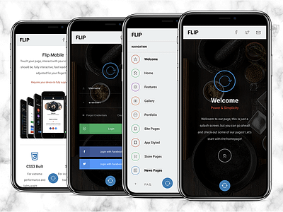 Flip 3D | Mobile Website Template + PhoneGap & Cordova App