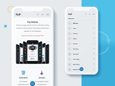 Flip 3D | HTML Mobile Site Template 3d 3d animation creative navigation css dailyui dark ui design flip hompage design html javascript light ui menu design mobile design mobile ui ui inspiration uiux user experience user interface webdesign